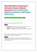 WGU D827&sol;D430 Fundamentals of Information Security &vert; Objective Assessment &vert; OA V1 and V2