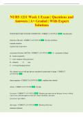 NURS 1211 Week 1 Exam &vert; Questions and  Answers &vert; A&plus; Graded &vert; With Expert  Solutions