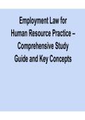 Employment Law for Human Resource Practice Comprehensive Study Guide Key Concepts 2025&sol; 2026 Practice Questions and Verified Answers