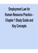 Employment Law for Human Resource Practice Chapter 1 Study Guide Key Concepts 2025&sol; 2026 Practice Questions and Verified Answers