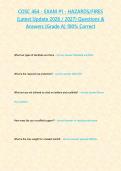 COSC 464 - EXAM -1 - HAZARDS FIRES &lpar;Latest Update 2026 2027&rpar; Questions & Answers -Grade A- 100-correct