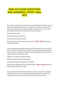 HESI 223 EXAM QUESTIONS AND VERIFIED CORRECT ANSWERS LATEST 2026-2027 GRADED A&plus; 100- GUARANTEED PASS&period;