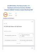 CA DMV Written Test Study Guide &vert; 171 Questions and Correct Answers &lpar;Verified Answers&rpar; 2026&sol;27 Version &vert; Instant Download Pdf