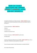 NURS 223- EXAM 3 QUESTIONS AND VERIFIED CORRECT ANSWERS LATEST 2026-2027 GRADED A&plus; 100- GUARANTEED PASS&period;