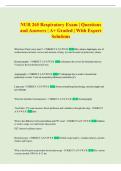 NUR 265 Respiratory Exam &vert; Questions  and Answers &vert; A&plus; Graded &vert; With Expert  Solutions