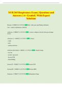 NUR 265 Respiratory Exam &vert; Questions and  Answers &vert; A&plus; Graded &vert; With Expert  Solutions