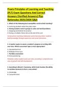 Praxis Principles of Learning and Teaching  &lpar;PLT&rpar; Exam Questions And Correct  Answers &lpar;Verified Answers&rpar; Plus  Rationales 2025&sol;2026 Q&A 