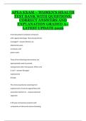 APEA Women&rsquo;s Health Exam Comprehensive Test Bank with Questions&comma; Answers and Detailed Explanations