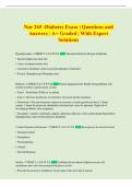 Nur 265 -Diabetes Exam &vert; Questions and  Answers &vert; A&plus; Graded &vert; With Expert  Solutions