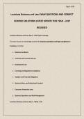 Louisiana Business and Law EXAM QUESTIONS AND CORRECT VERIFIED SOLUTIONS LATEST UPDATE THIS YEAR &ndash; JUST RELEASED