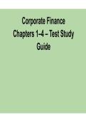 Corporate Finance Chapters 1&ndash;4 Test Study Guide 2025&sol; 2026 Practice Questions and Verified Answers