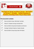 Racial and Ethnic Groups 16th Edition Test Bank &lpar;Schaefer&rpar; &ndash; Verified Questions & Answers &vert; Sociology Exam Prep