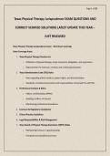Texas Physical Therapy Jurisprudence EXAM QUESTIONS AND CORRECT VERIFIED SOLUTIONS LATEST UPDATE THIS YEAR &ndash; JUST RELEASED
