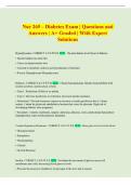 Nur 265 &ndash; Diabetes Exam &vert; Questions and  Answers &vert; A&plus; Graded &vert; With Expert  Solution