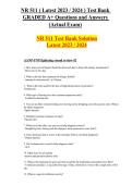 NR 511 Advanced Pathophysiology Study Guide &vert; Practice Questions & Answers &vert; Latest 2023&ndash;2024 &vert; Nursing Exam Prep