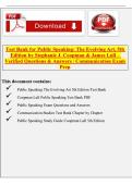 Public Speaking&colon; The Evolving Art 5th Edition Test Bank &lpar;Coopman & Lull&rpar; &ndash; Verified Questions & Answers &vert; Communication Exam Prep