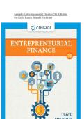 Entrepreneurial Finance 7th Edition by Chris Leach & Ronald Melicher &vert; Complete Study Guide&comma; Solutions & Exam Prep