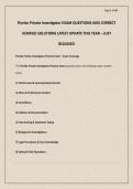 Florida Private Investigator EXAM QUESTIONS AND CORRECT VERIFIED SOLUTIONS LATEST UPDATE THIS YEAR &ndash; JUST RELEASED