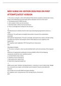 MED SURGE 4th EDITION 2026 PASS ON FIRST  ATTEMPT&sol;LATEST VERSION 