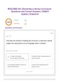 WGU D668 OA &vert; Elementary Literacy Curriculum Questions and Correct Answers &vert; 2026&sol;27 Update &vert; Graded A&plus;