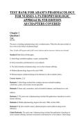 Test Bank for Adams&rsquo; Pharmacology for Nurses&colon; A Pathophysiologic Approach 5th Edition &vert; Complete All Chapters Question Bank & Exam Prep