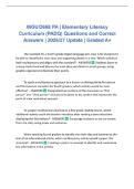 WGU D668 PA &vert; Elementary Literacy Curriculum &lpar;PADQ&rpar; Questions and Correct Answers &vert; 2026&sol;27 Update &vert; Graded A&plus;