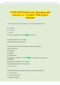 NURS 6635 Final Exam &vert; Questions and  Answers &vert; A&plus; Graded &vert; With Expert  Solutions 