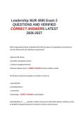 Leadership NUR 4590 Exam 2 QUESTIONS AND VERIFIED CORRECT ANSWERS LATEST 2026-2027 GRADED A&plus; 100- GUARANTEED PASS&period;