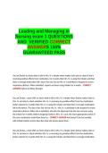 Leading and Managing in Nursing exam 1 QUESTIONS AND VERIFIED CORRECT ANSWERS LATEST 2026-2027 GRADED A&plus; 100- GUARANTEED PASS&period;