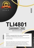 TLI4801 Assignment 1 Semester 2 Distinction 2026 - Due 24 August 2026