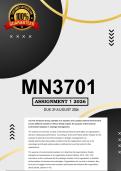 MNG3701 Assignment 1 Semester 2 2026 - &lpar;Distinction&rpar;  Due 4 September 2026