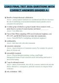 COKO FINAL TEST 2026 QUESTIONS WITH CORRECT ANSWERS GRADED A&plus;