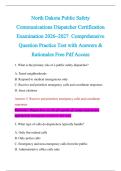 North Dakota Public Safety  Communications Dispatcher Certification  Examination 2026&ndash;2027 Comprehensive  Question Practice Test with Answers &  Rationales Free Pdf Access