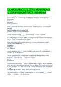 LEAD SAFETY 1-4 EXAM QUESTIONS & VERIFIED CORRECT ANSWERS