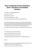 Nurse Leadership Practice Questions Exam 1 Questions And Detailed Answers&period;