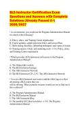 BLS Instructor Certification Exam Questions and Answers with Complete Solutions &lpar;Already Passed A&plus;&rpar; 2026&sol;2027