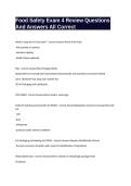 Food Safety Exam 4 Review Questions And Answers All Correct 