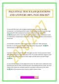 PALS FINAL TEST EXAM QUESTIONS AND ANSWERS 100&percnt; PASS 2026&sol;2027