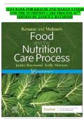 Krause and Mahan&rsquo;s Food and the Nutrition Care Process 16th Edition by Janice L&period; Raymond &ndash; Test Bank with Exam Questions and Answers