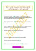PICC LINE EXAM QUESTIONS AND ANSWERS 100&percnt; PASS 2026&sol;2027