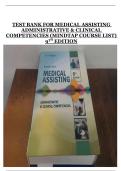 Medical Assisting Administrative & Clinical Competencies 9th Edition &lpar;MindTap Course List&rpar; &ndash; Test Bank with Exam Questions and Answers