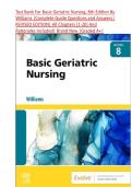 TEST BANK FOR BASIC GERIATRIC NURSING 8th Edition by PATRICIAA&period; WILLIAMS &comma; CHAPTER 1-20 &vert; ALL CHAPTERS 