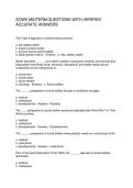 SOWK MIDTERM QUESTIONS WITH VERIFIED ACCURATE ANSWERS