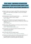 CON 1400V - DEFENSE ACQUISITION UNIVERSITY CERTIFICATION SCRIPT 2026 QUESTIONS WITH SOLUTIONS GRADED A&plus;