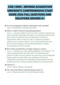CON 1400V - DEFENSE ACQUISITION UNIVERSITY COMPREHENSIVE STUDY GUIDE 2026 FULL QUESTIONS AND SOLUTIONS GRADED A&plus;