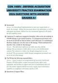 CON 1400V - DEFENSE ACQUISITION UNIVERSITY PRACTICE EXAMINATION 2026 QUESTIONS WITH ANSWERS GRADED A&plus;