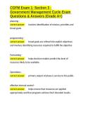 CGFM Exam 1 Section 3 - Government Management Cycle Exam Questions & Answers &lpar;Grade A&plus;&rpar;&period;docx