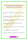 SCM 3301 EXAM 1 QUESTIONS AND ANSWERS 100&percnt; PASS 2026&sol;2027