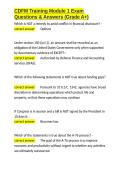 CDFM Training Module 1 Exam Questions & Answers &lpar;Grade A&plus;&rpar;&period;docx