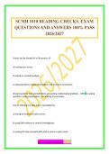 SCMH 1010 READING CHECKS&period; EXAM QUESTIONS AND ANSWERS 100&percnt; PASS 2026&sol;2027